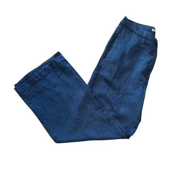 NWOT Sessùn Wide Leg Lyocell Linen Pants – Blue – EU 40 (US 8